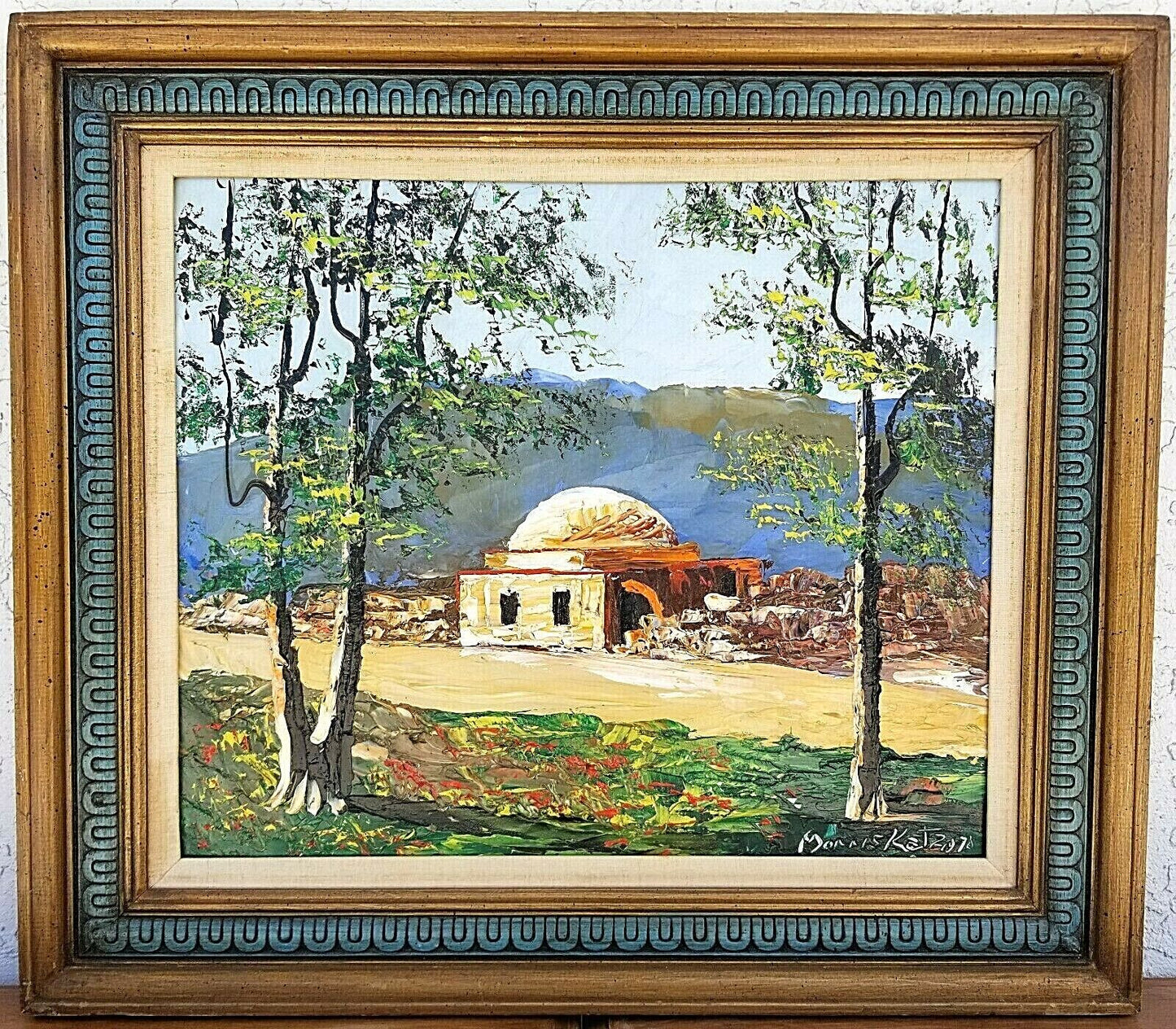 1978 Original Signed MORRIS KATZ Oil Painting of Rachel's Tomb Framed on Board