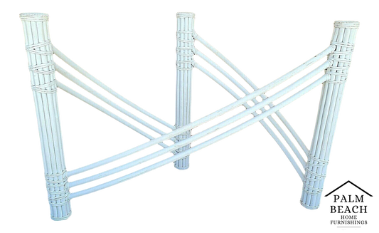 Palm Beach Regency Coastal Faux Bamboo Rattan Dining Console Table Base