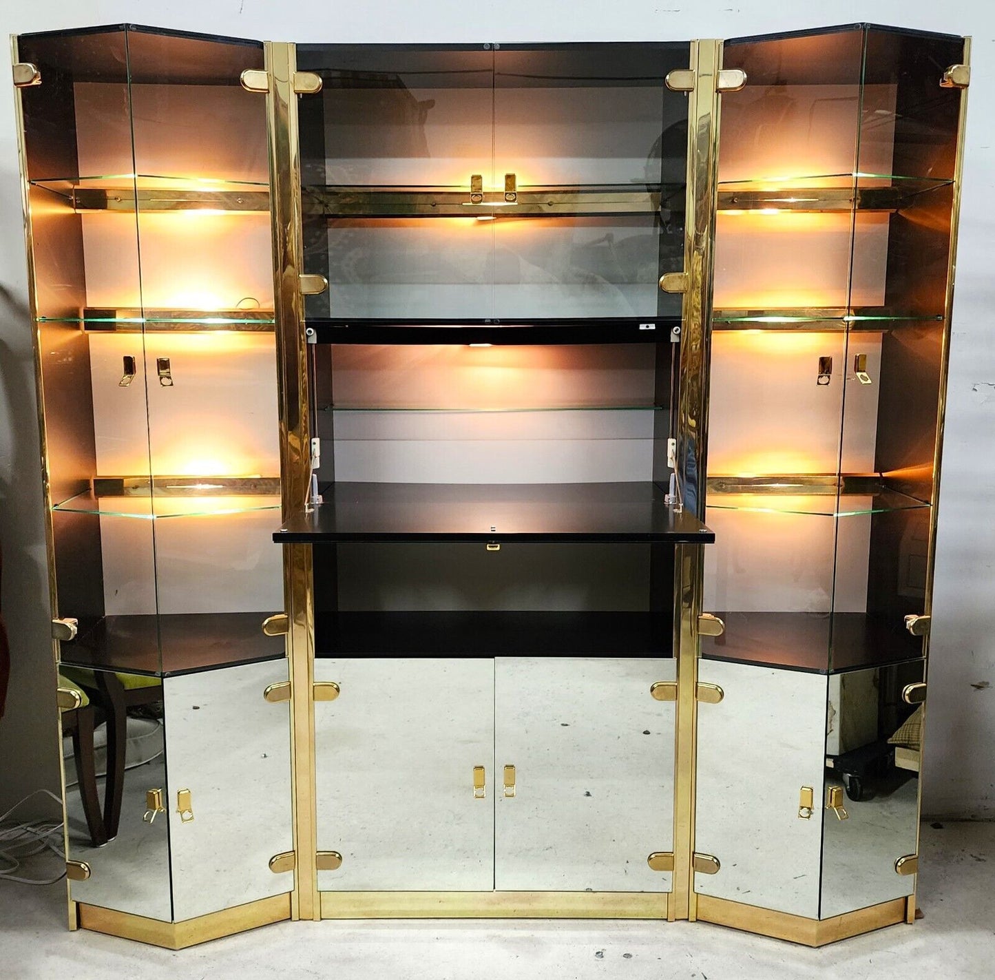 Vintage Wall Display Cabinet with Dry Bar