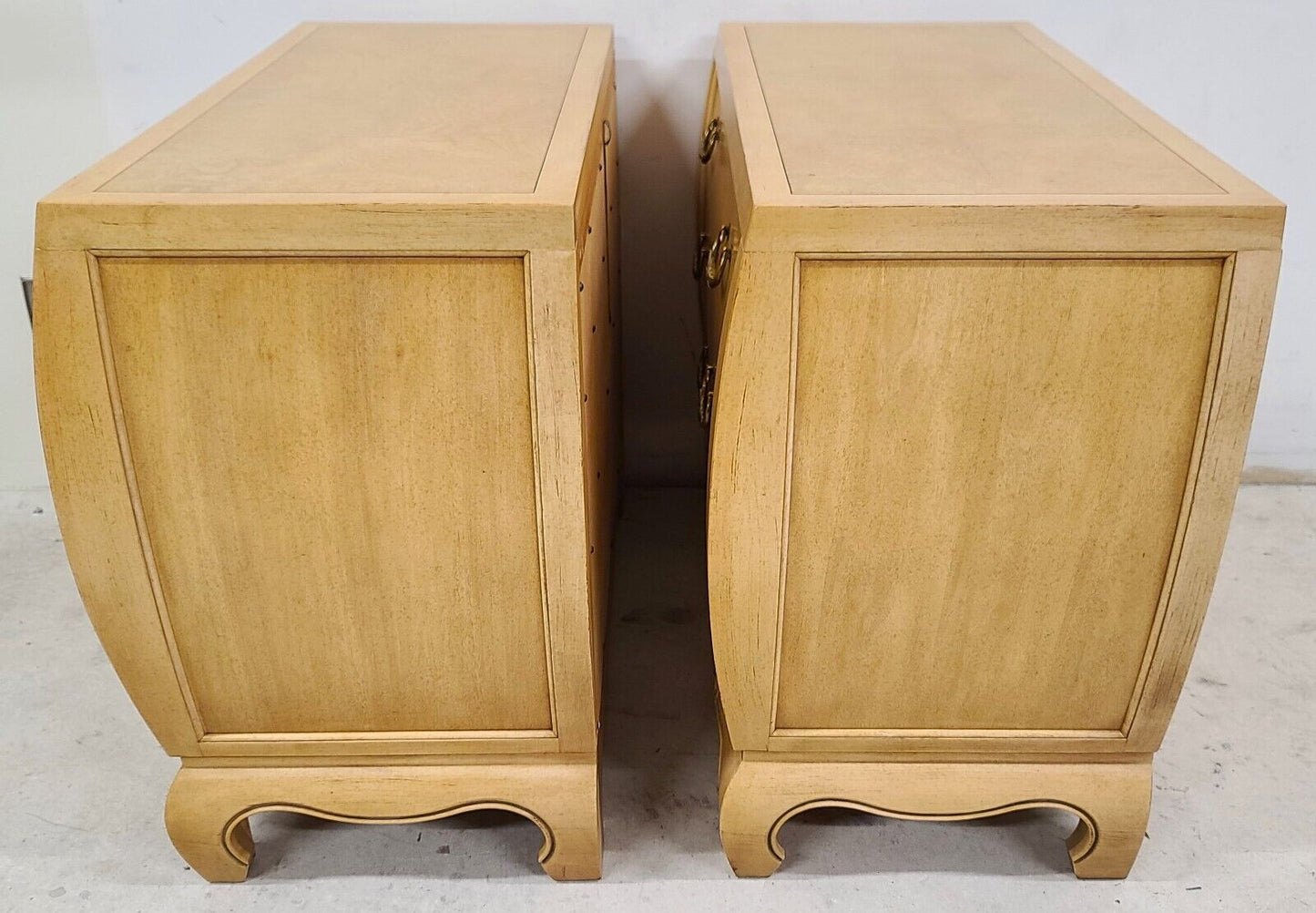 (2) King Burl Wood Nightstands by CENTURY FURNITURE