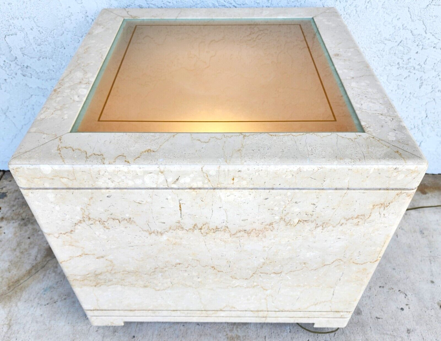 Side Center Table Marble Vintage Lighted Custom Made