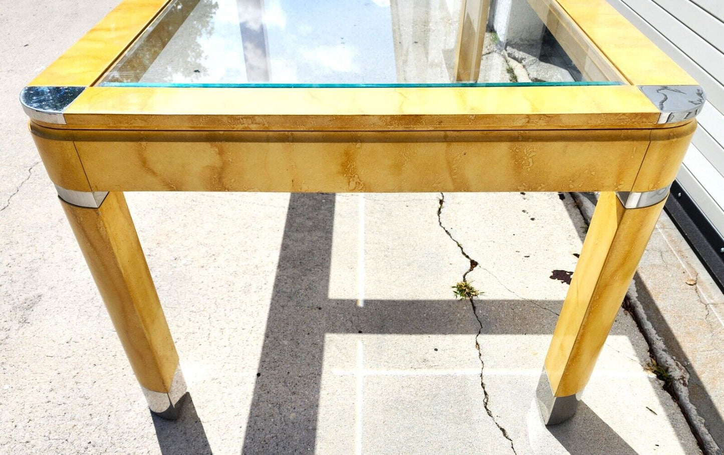 MCM Goatskin Dining Table Karl Springer Style Extendable