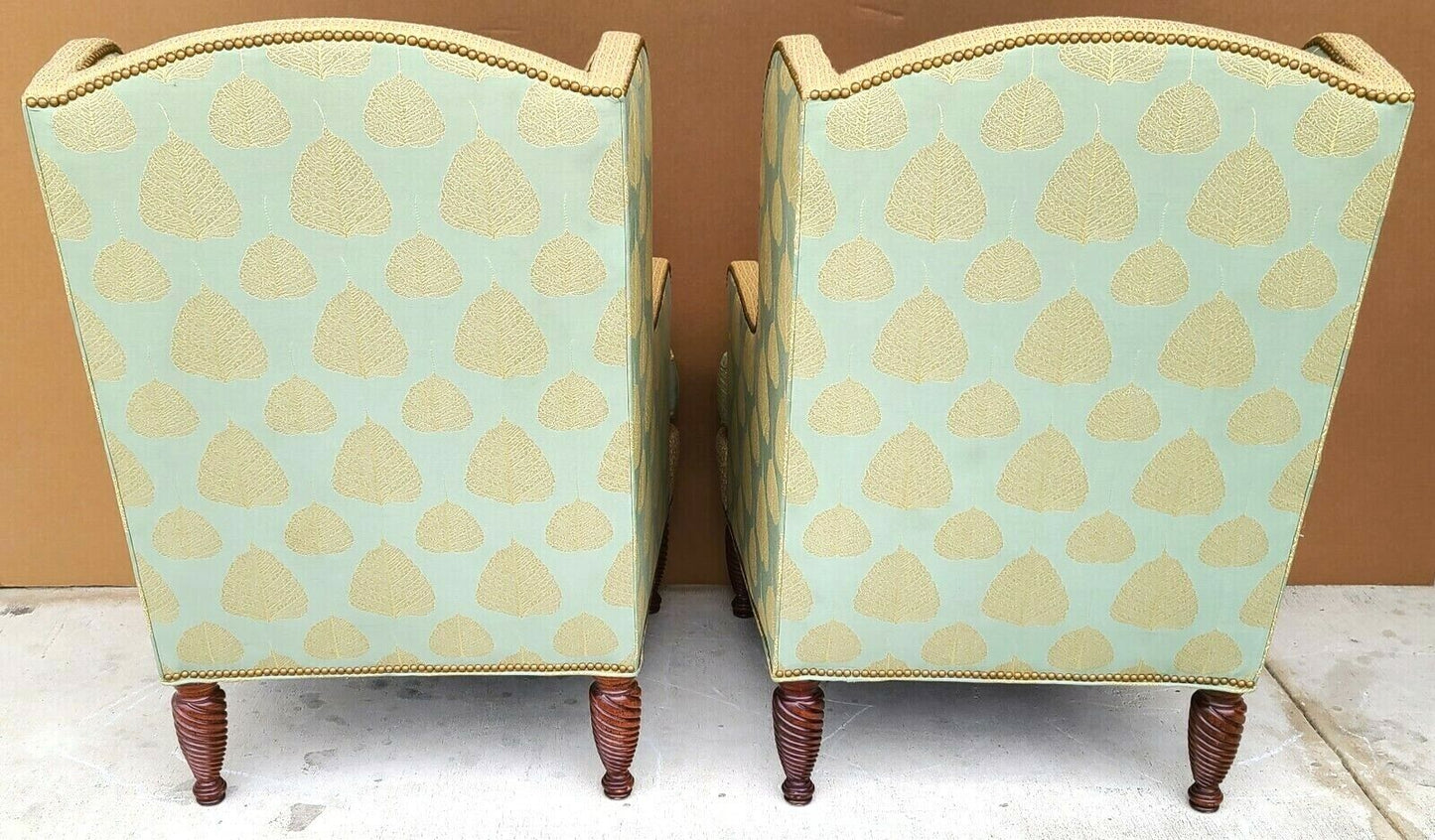 Pair of Substantial Chippendale Wingback Armchairs by HEKMAN WOODMARK