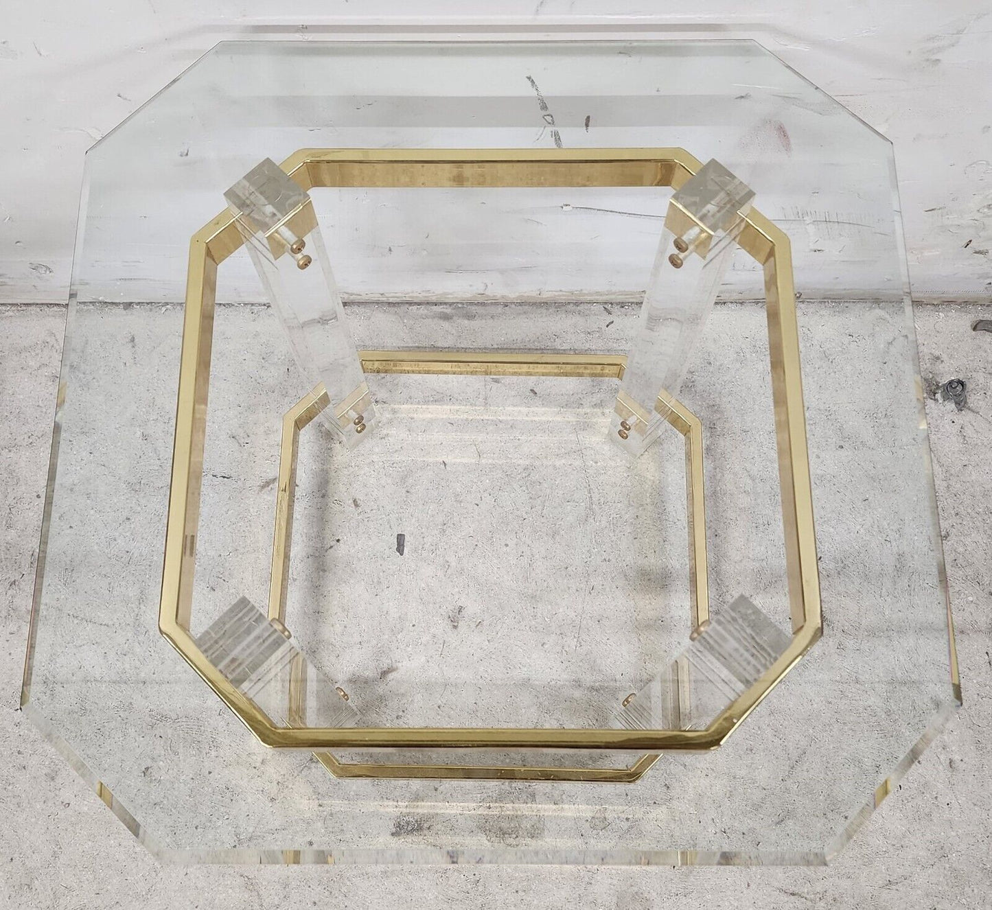 Lucite Pedestal Display Stand CHARLES HOLLIS JONES Style 24 Karat Gold Plated