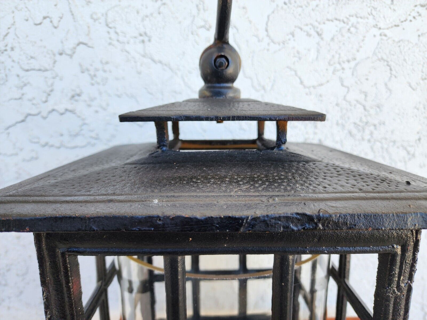 Iron Candle Lantern Mid Century Huge 30 Pounds