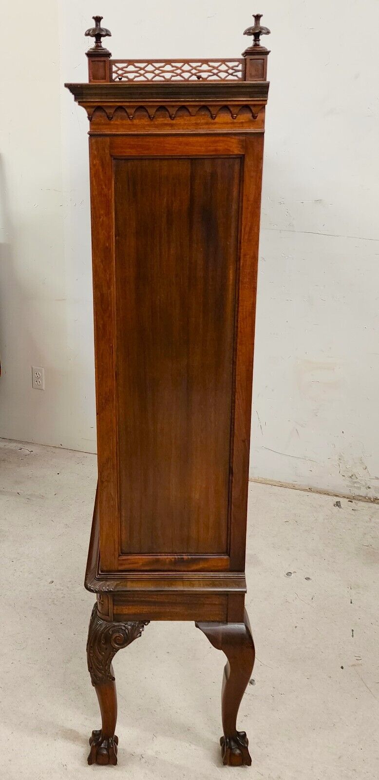 Antique China Cabinet Chippendale in Walnut by ROYAL FURNITURE Co