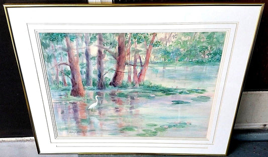 Wonderful Original Signed Mauline Henderson Old Florida " RIVER BANK " Painting