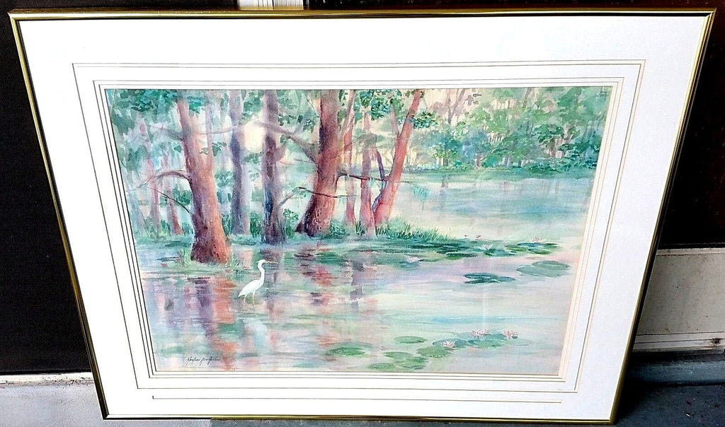 Wonderful Original Signed Mauline Henderson Old Florida " RIVER BANK " Painting