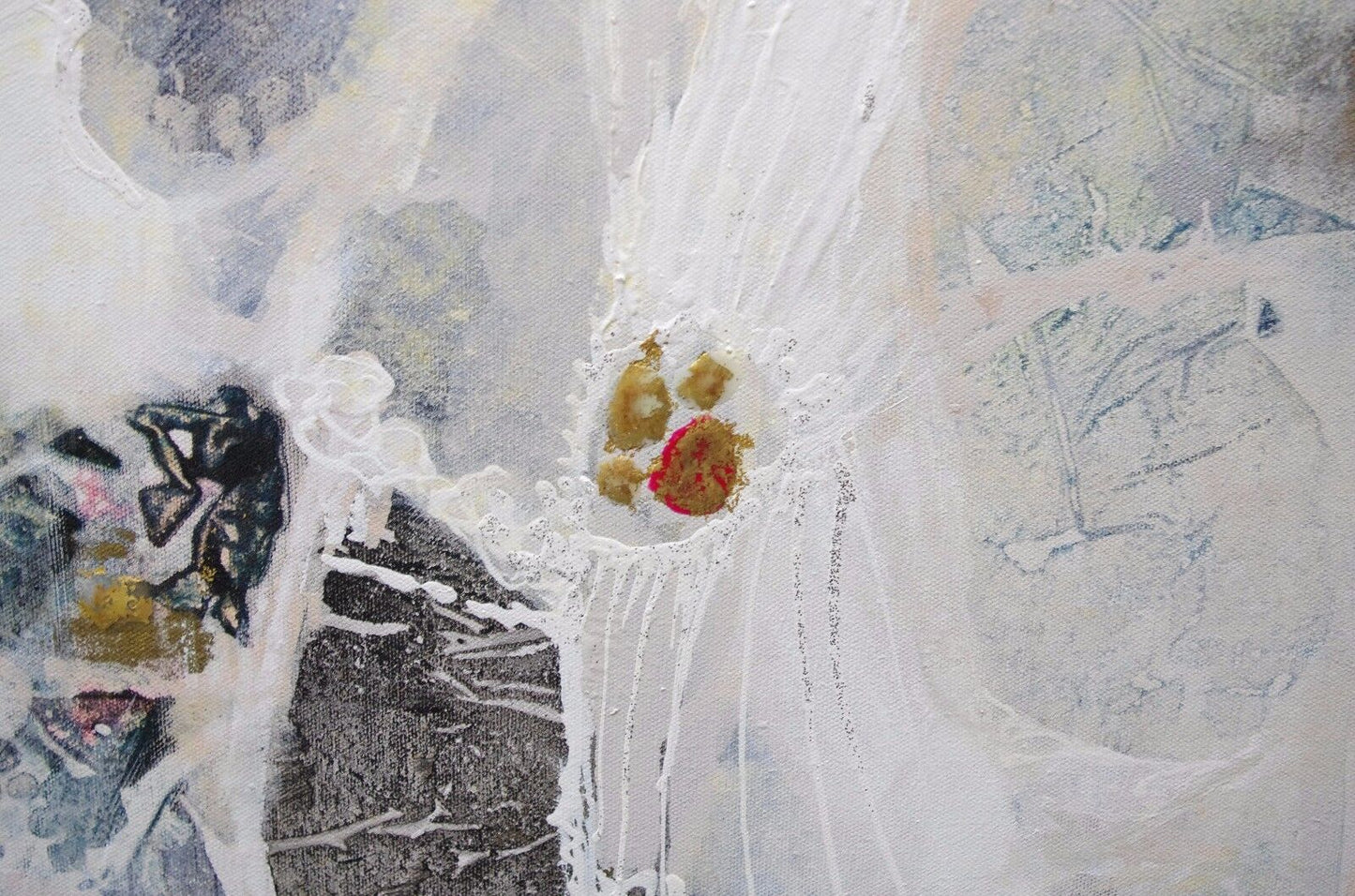 Edward Goldman (1916-2006) Abstract Acrylic Canvas Painting Signed Titled 48"