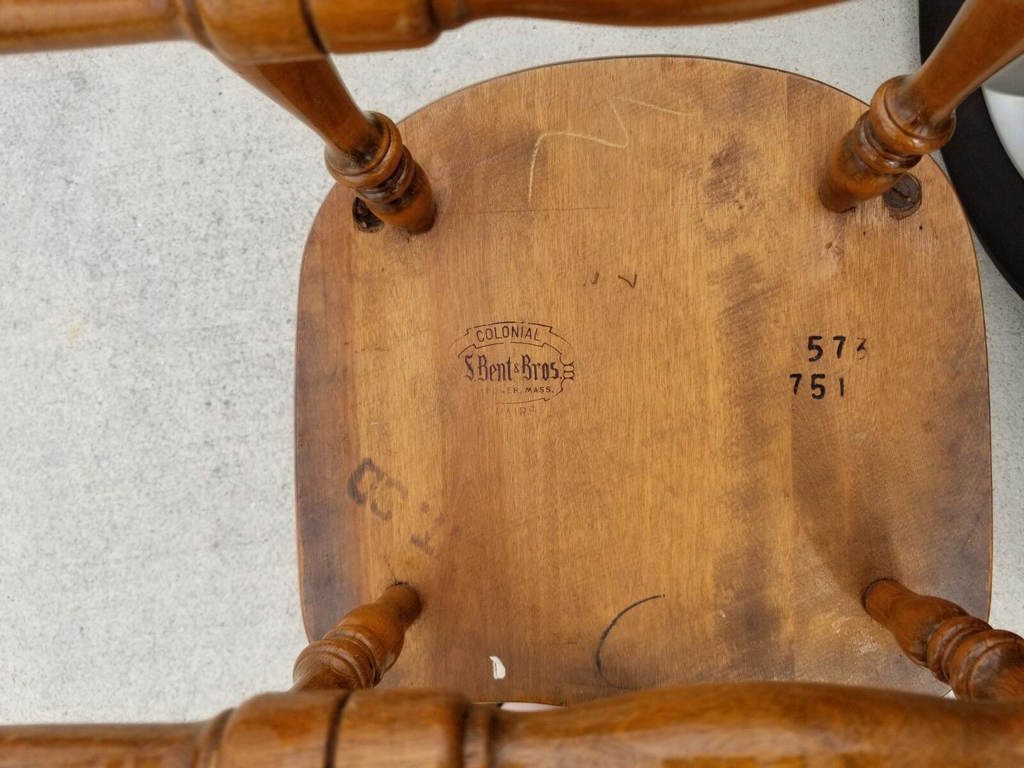 (1) Vintage S Bent Colonial Side Dining Chair Model 973 751 (Rare Style)