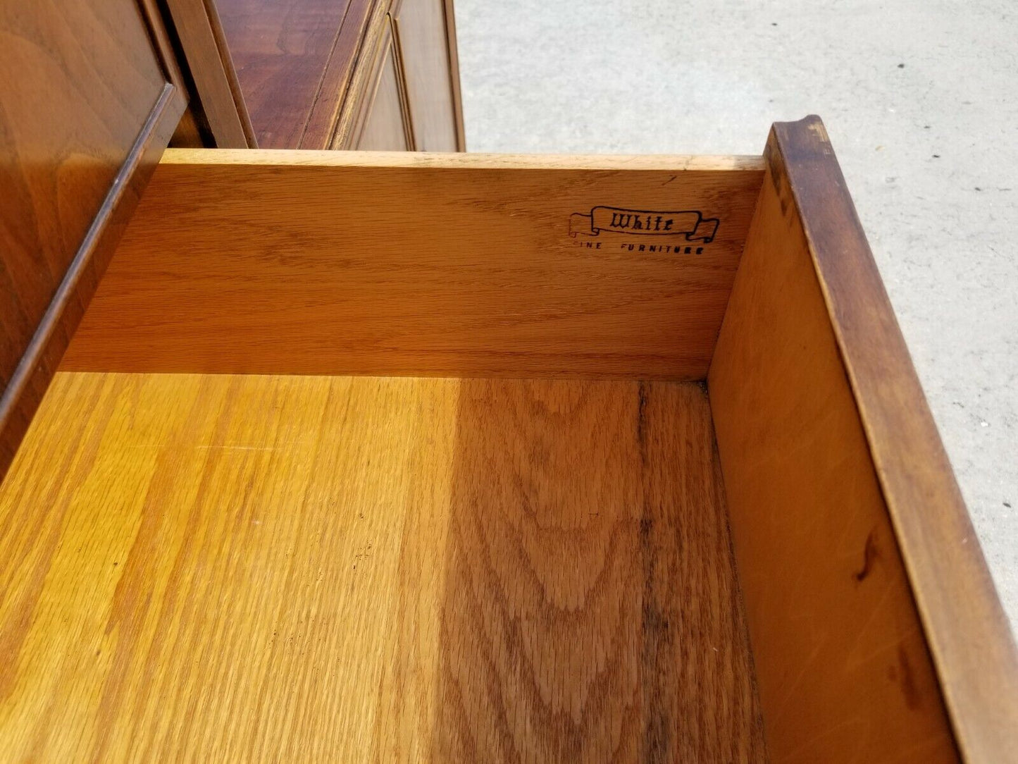 Vtg MCM WHITE FINE FURNITURE CO Campaign Style Highboy Wardrobe Dresser Only