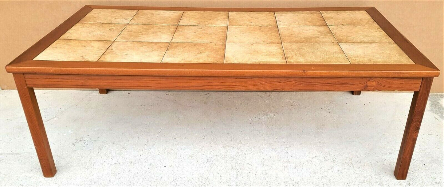Vtg Mid Century Danish Modern Toften Mobelfabrikken Teak Tile Top Coffee Table