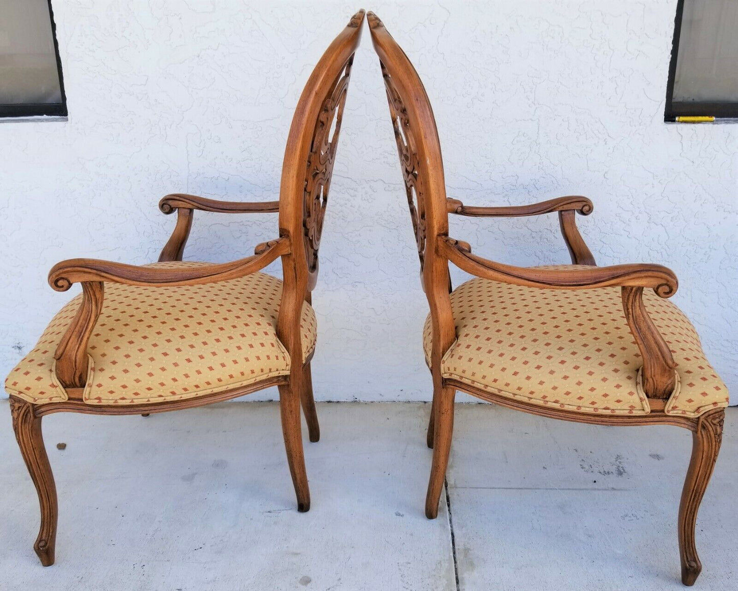 Sheraton Style Accent Dining Statement Armchairs - A Pair