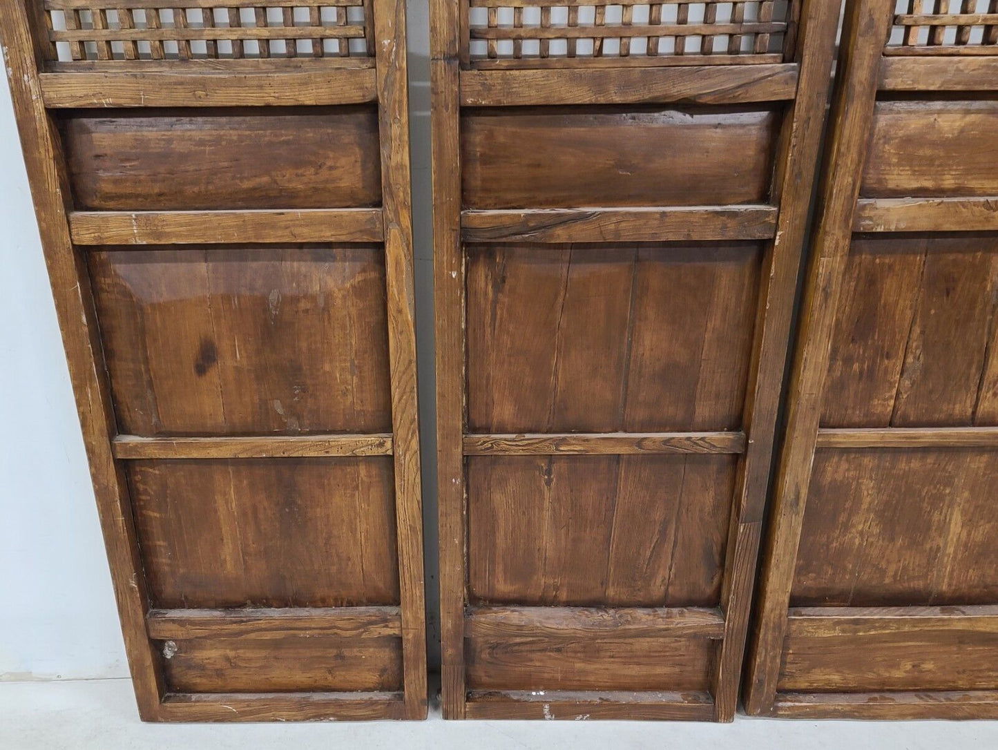 (4) 19th Century Chinese Fretwork Doors Screens Wall Panels 10 Foot