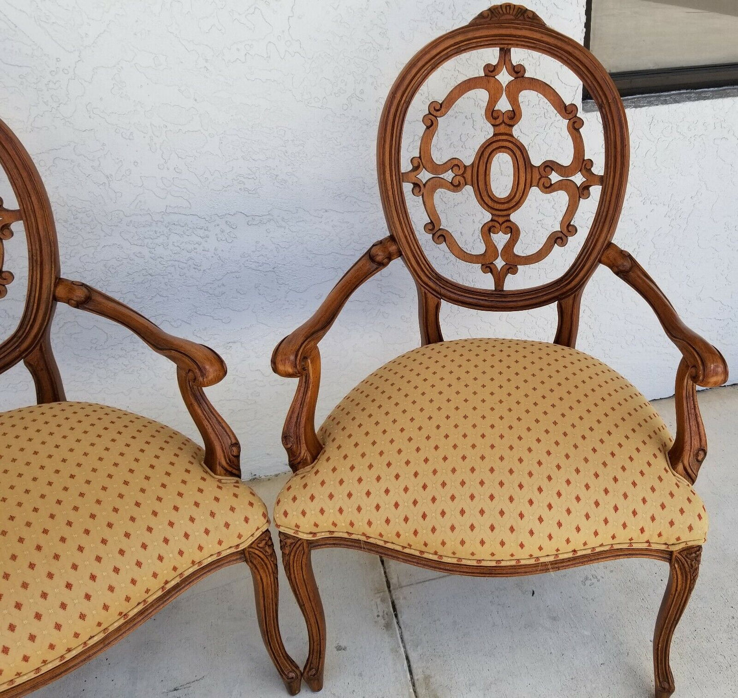 Sheraton Style Accent Dining Statement Armchairs - A Pair
