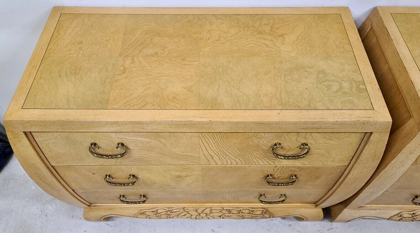 (2) King Burl Wood Nightstands by CENTURY FURNITURE