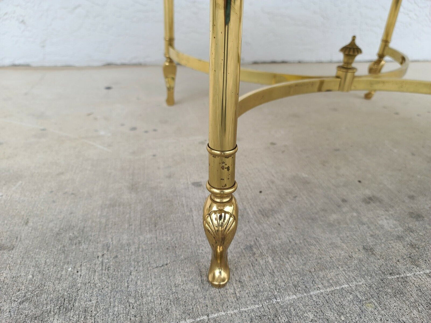 MCM Italian Travertine Marble & Brass Cocktail Coffee Table