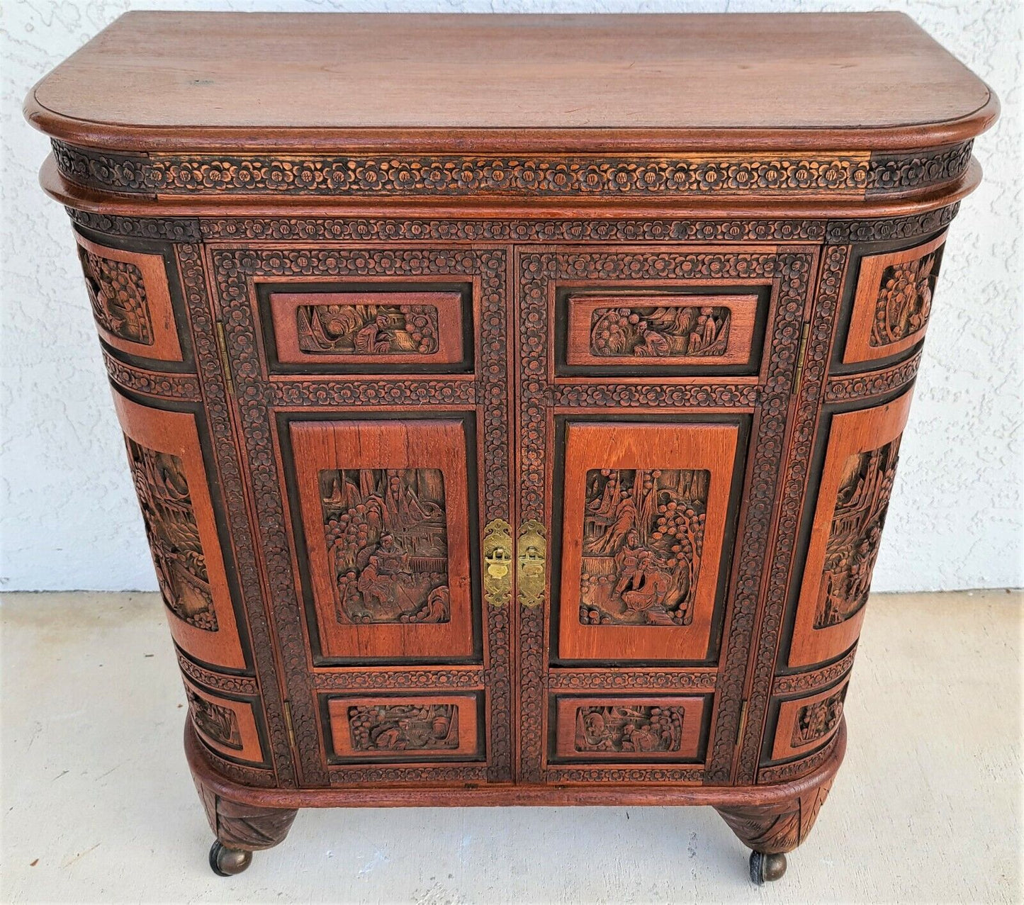 Camphor Wood Dry Bar Cabinet Mid Century Asian Chinoiserie