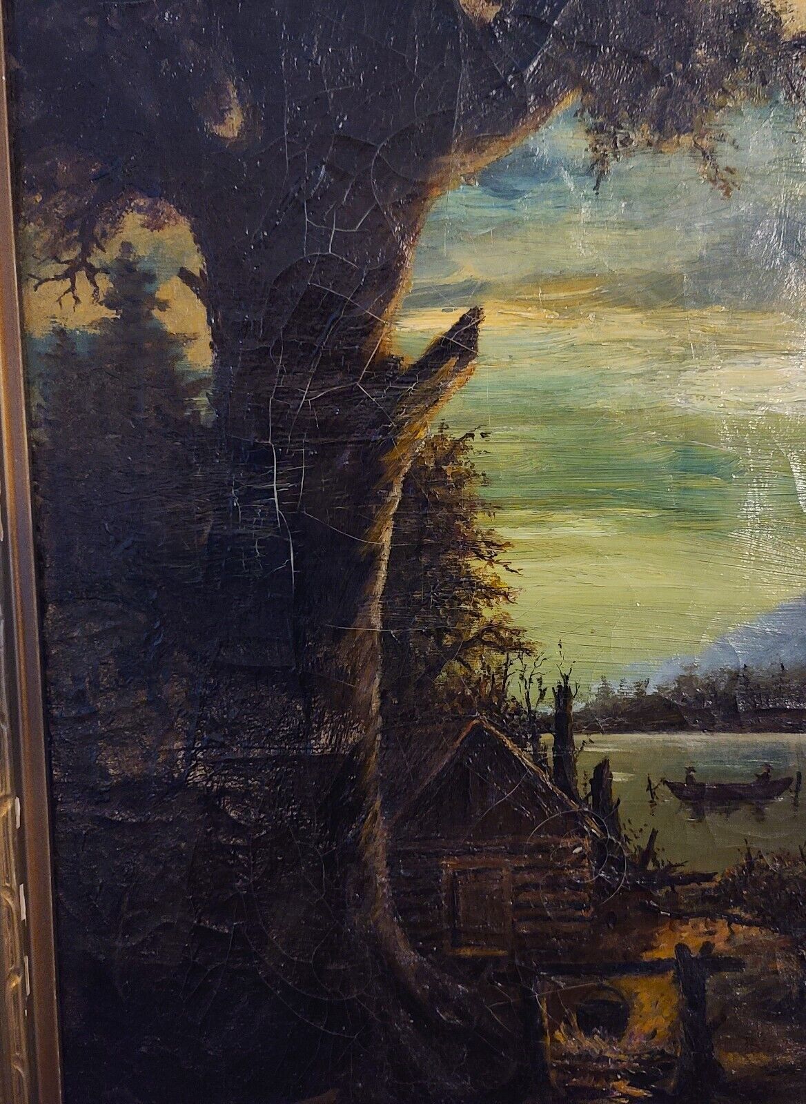 Antique Landscape Painting Oil on Canvas Signed Gilchrist 1921