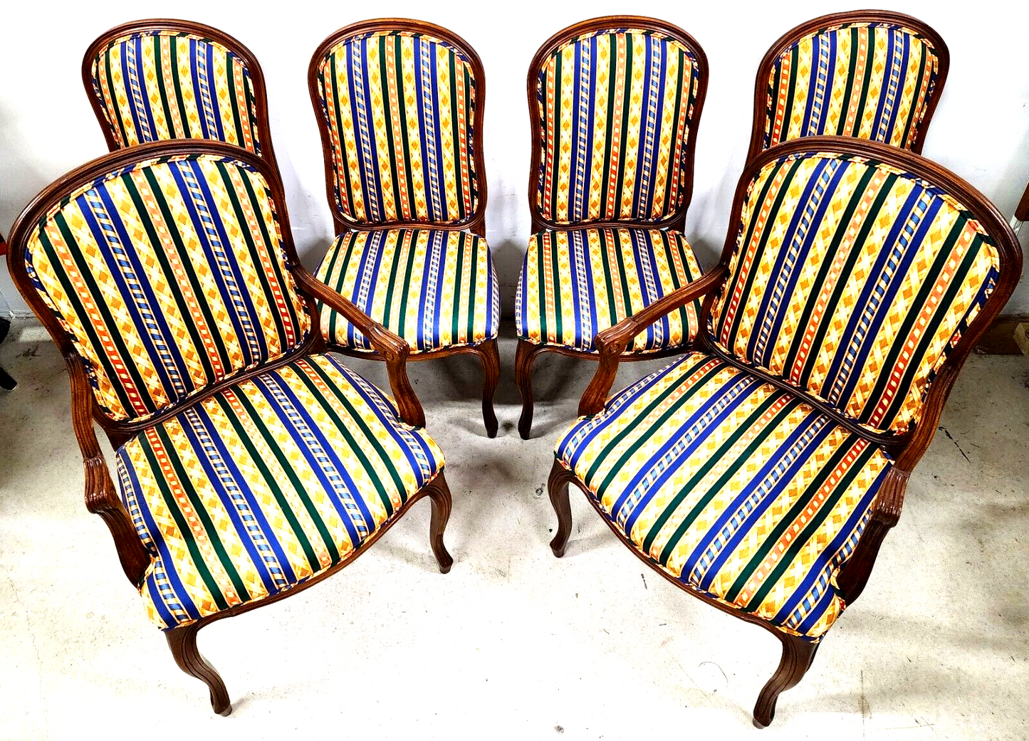 French Provincial Dining Chairs Vintage Set of 6