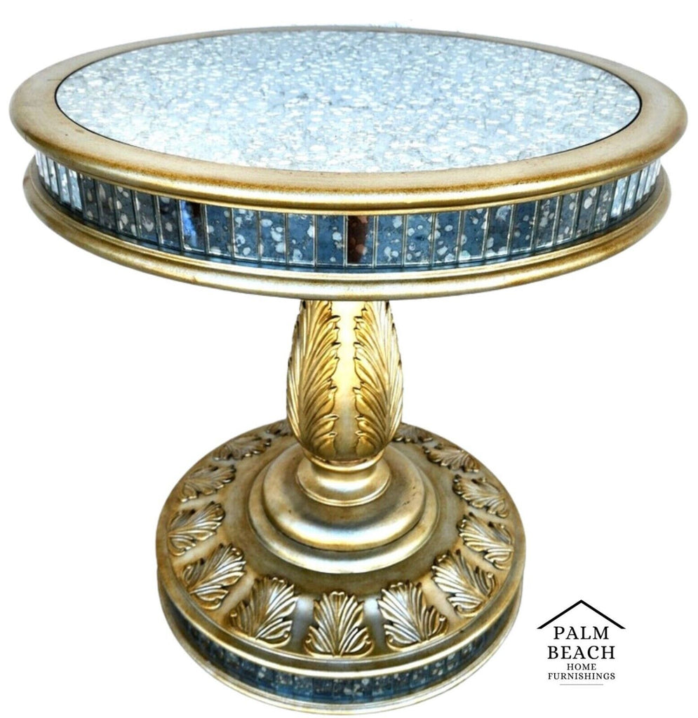 JOHN RICHARD Style Eglomise Mirror Center Side Accent Table