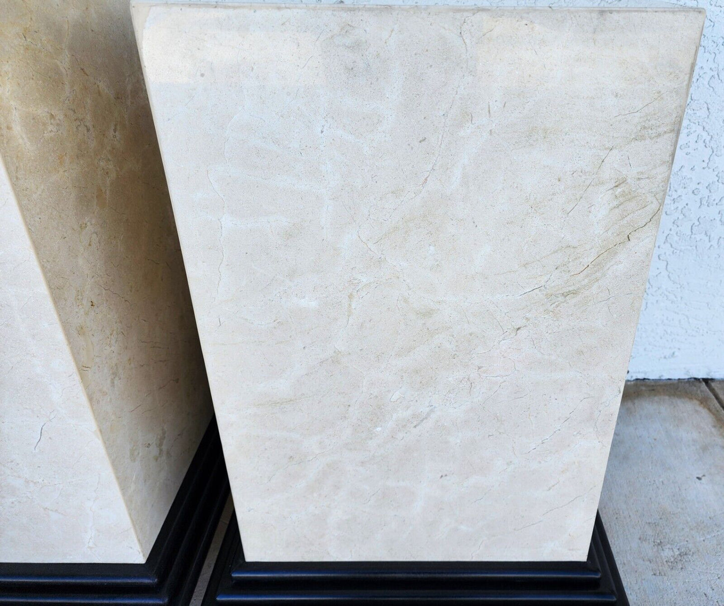 Polished Italian Travertine Marble Dining Table Bases Side Tables Display Stands