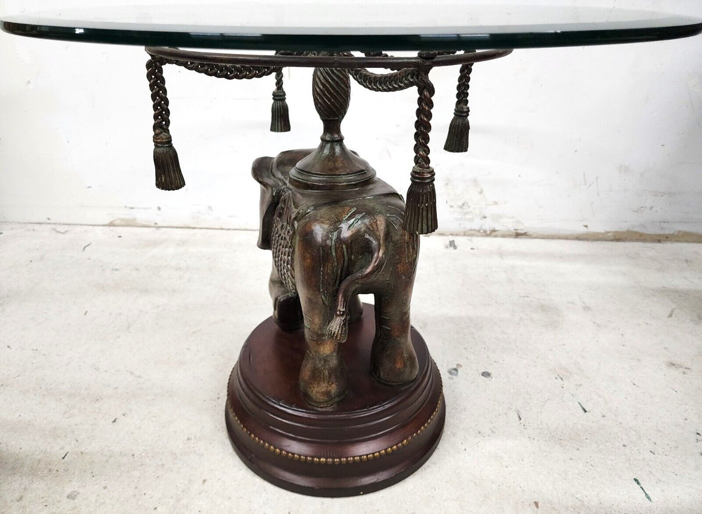 Bronze Elephant Pedestal Side Table