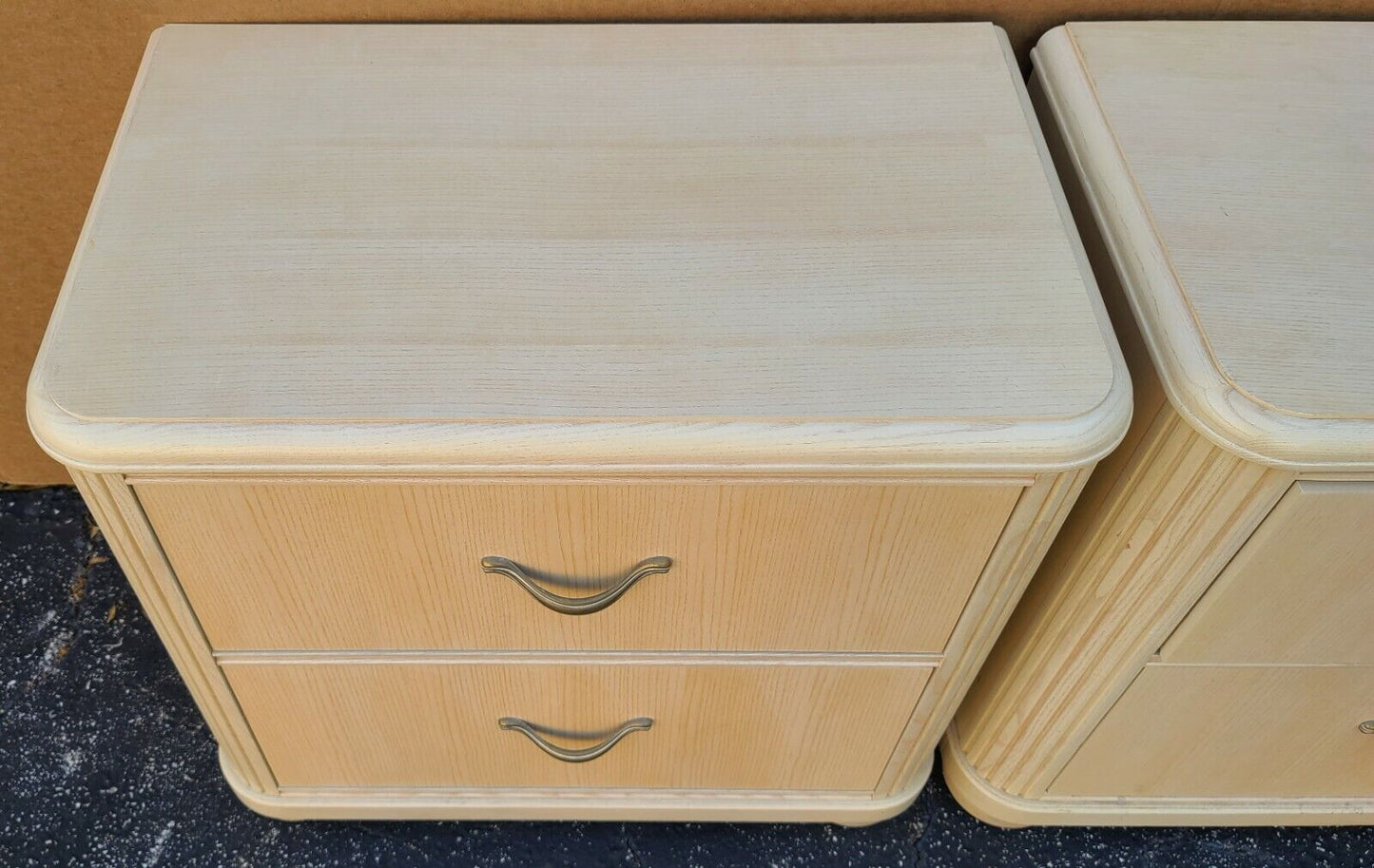(2) MCM Modern Contemporary THOMASVILLE IMPRESSIONS Light Blond Wood Nightstands
