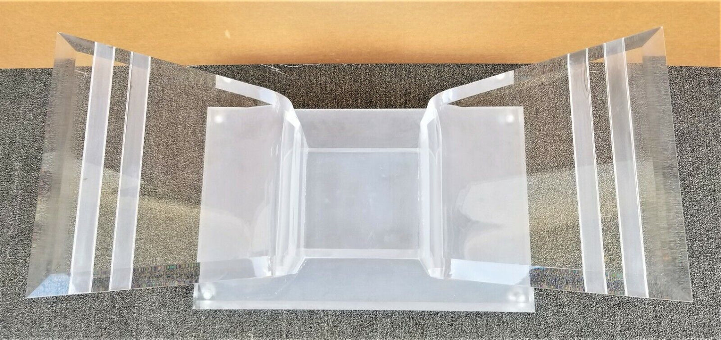 54" MCM Vintage Rolling Butterfly Lucite and Glass Center Cocktail Coffee Table
