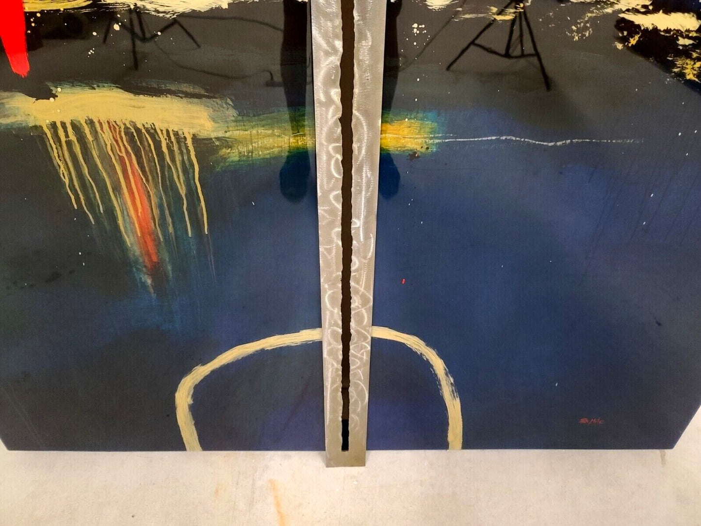 Monumental 61 x 51 Mid Century Modern Abstract Painting Sculpture by SCOTT HILE