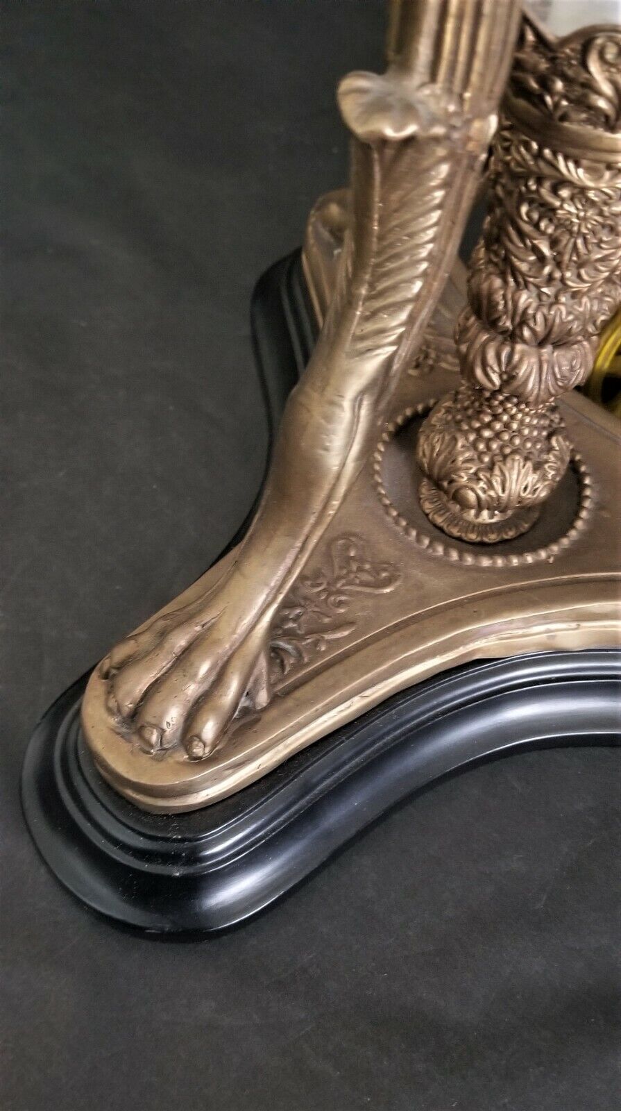 Tall Swirl Glass with Scroll & Paw Base Ornate Collar Table Lamp by CASTILIAN