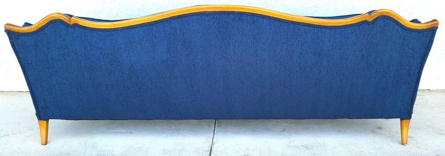 French Provincial Louis XV Style Sofa with Serpentine Carved Back