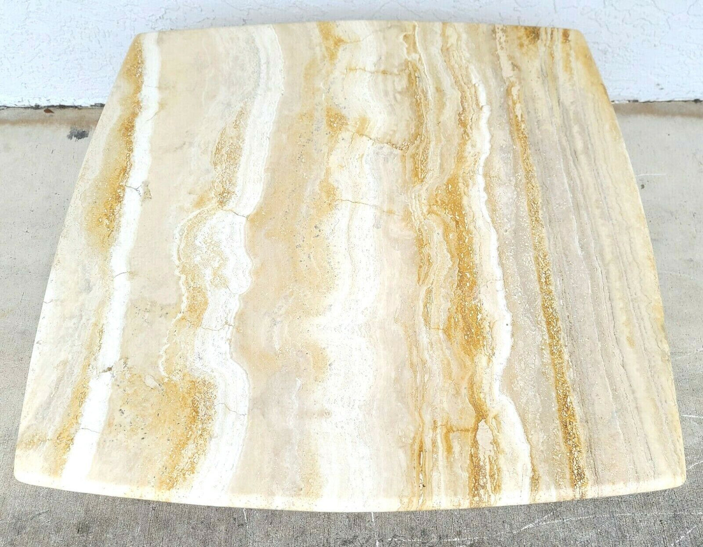 MCM Italian Travertine Marble Cocktail Coffee Table