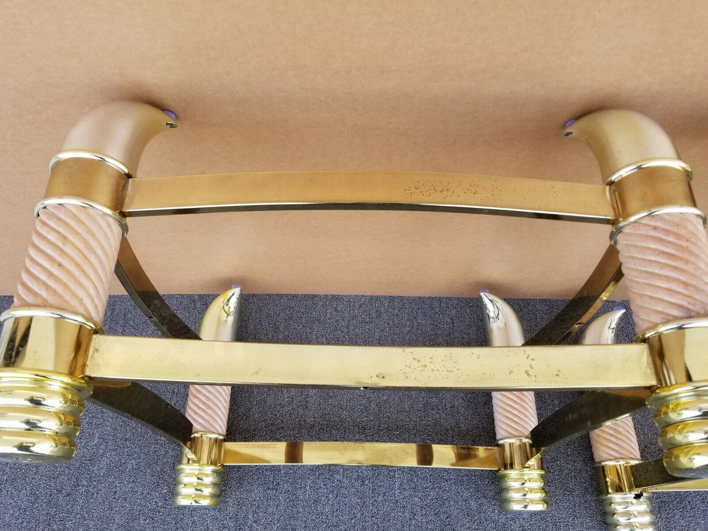 Mid-Century Faux Elephant Tusk Side End Tables Tommaso Barbi Style - a Pair