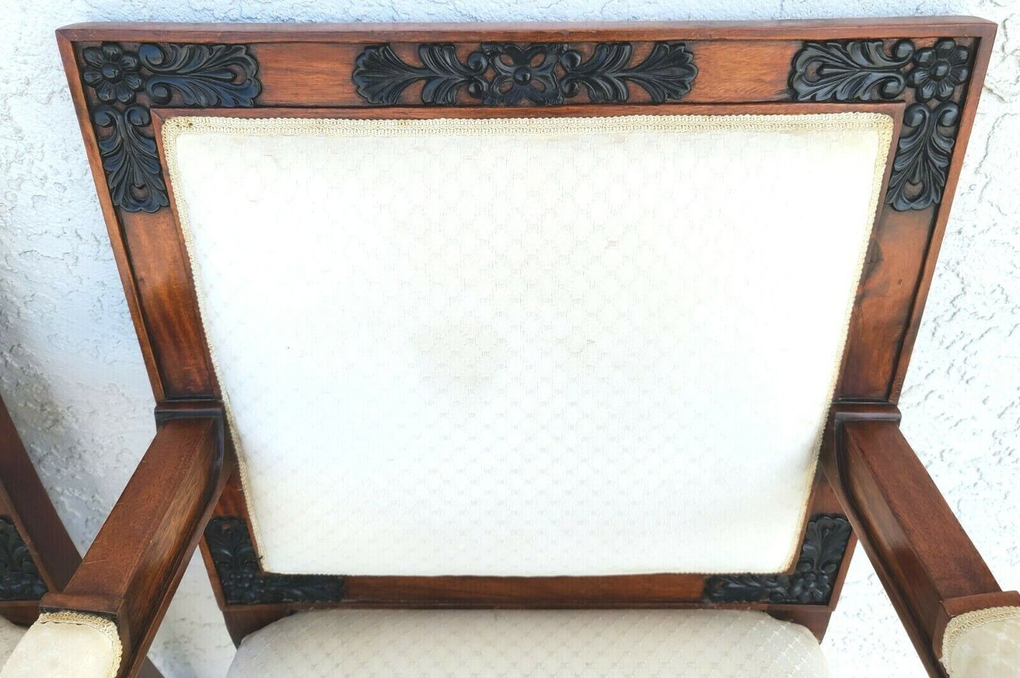 Pair of Hand Carved Mahogany Lions Head Armchairs