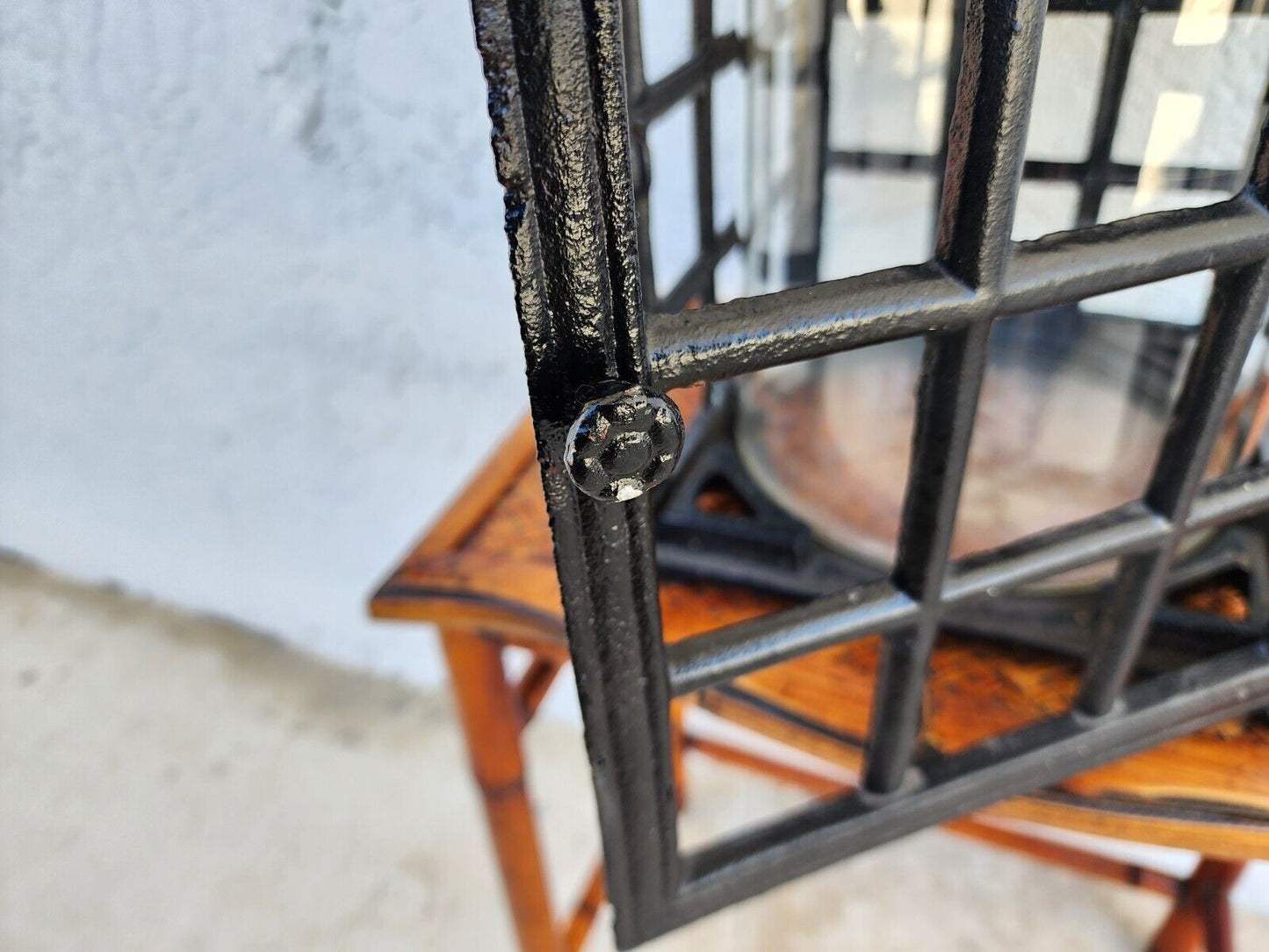 Iron Candle Lantern Mid Century Huge 30 Pounds