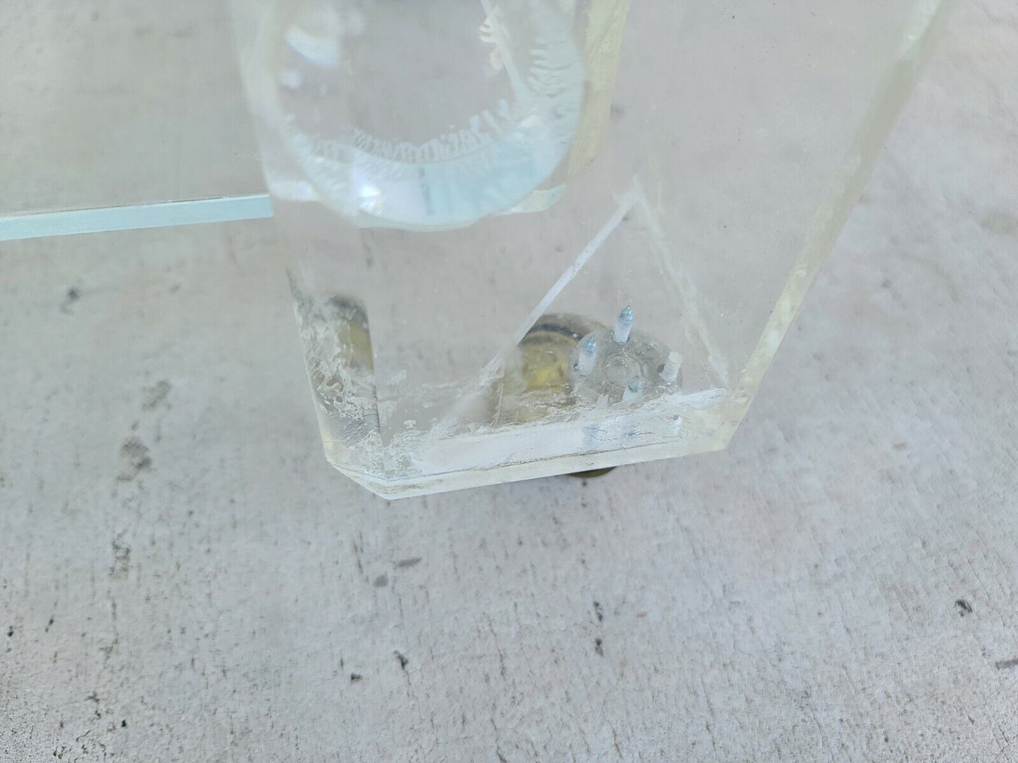 Vintage 1970s Lucite & Glass Rolling Bar Serving Cart