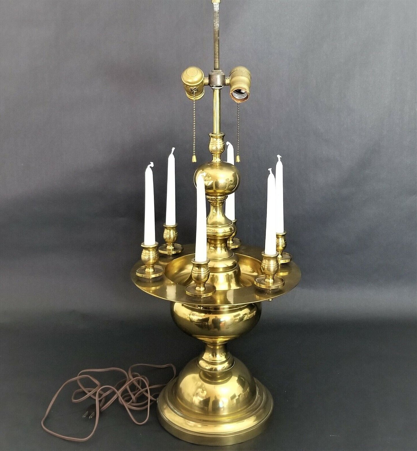 Vintage Solid Brass Table Lamp and Candelabra