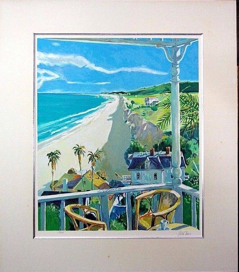 ROBERT AARON FRAME Ltd Ed 69/295 Pencil Signed Serigraph " View From The Balcony