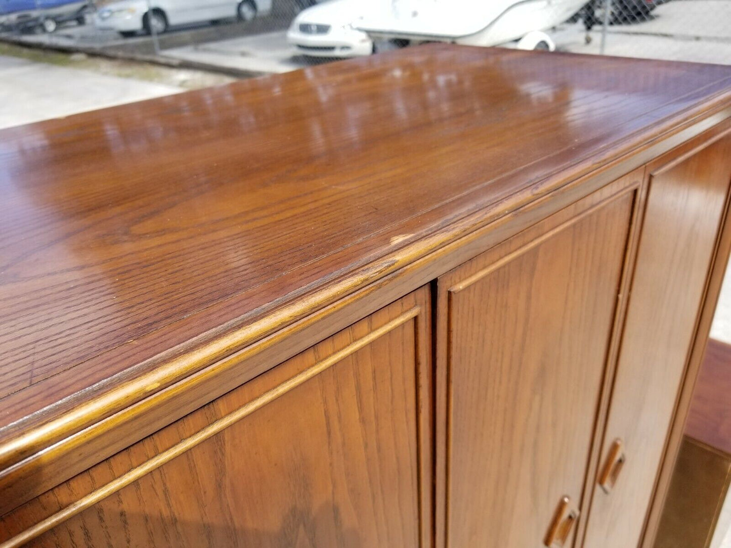 Vtg MCM WHITE FINE FURNITURE CO Campaign Style Highboy Wardrobe Dresser Only