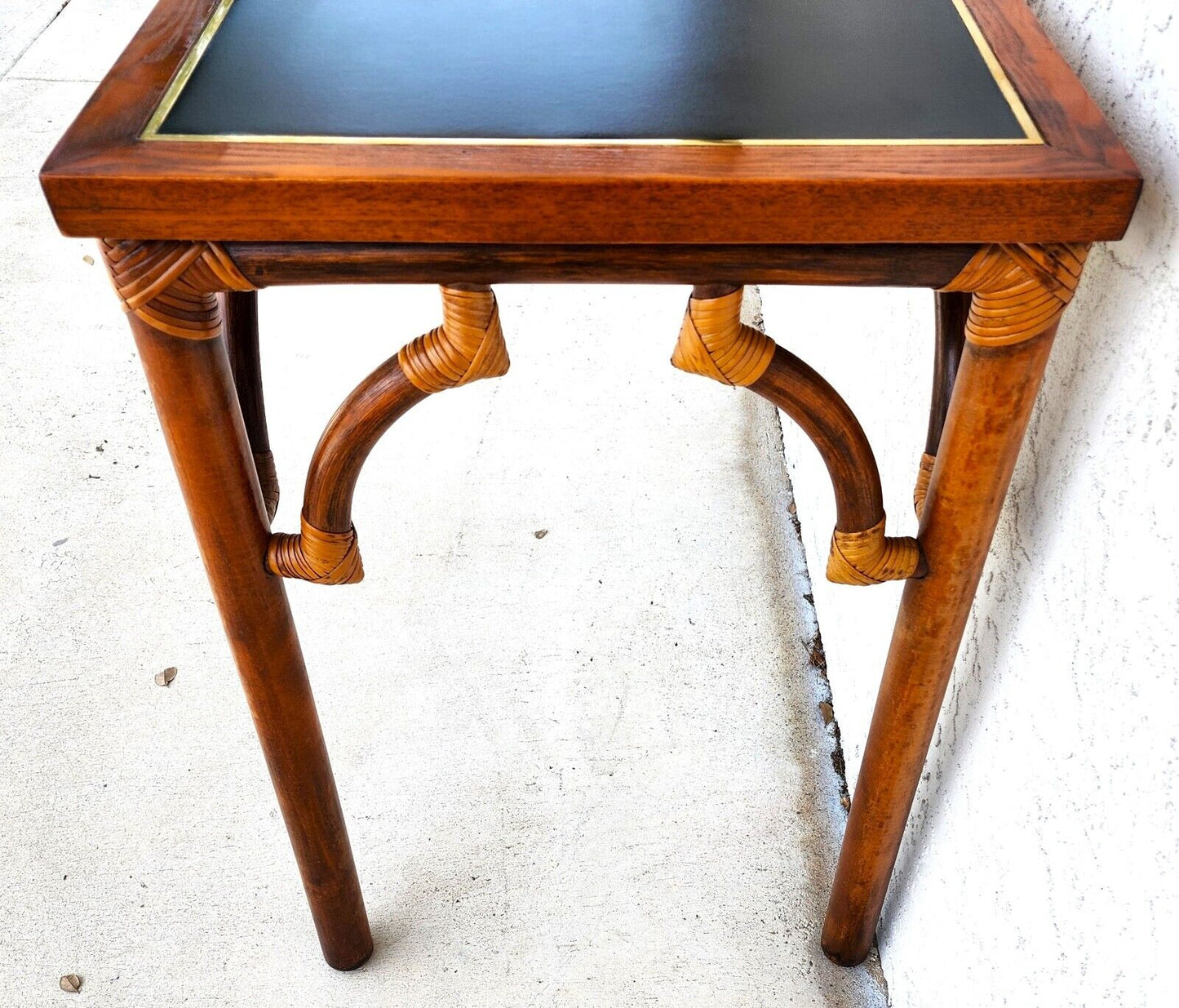 Bamboo Console Sofa Table Vintage 1970s Boho MCM