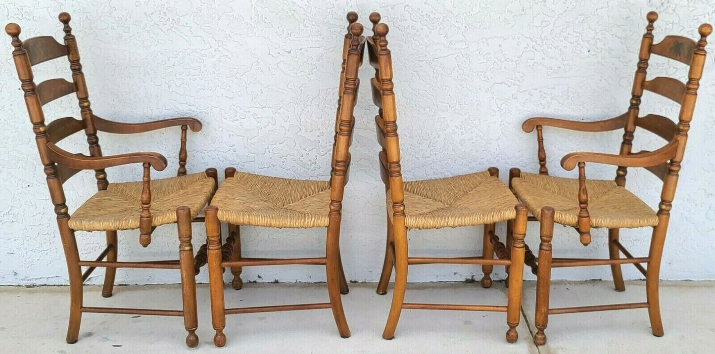 L Hitchcock Dining Chairs Harvest Stenciled Ladder Back Rush Seat