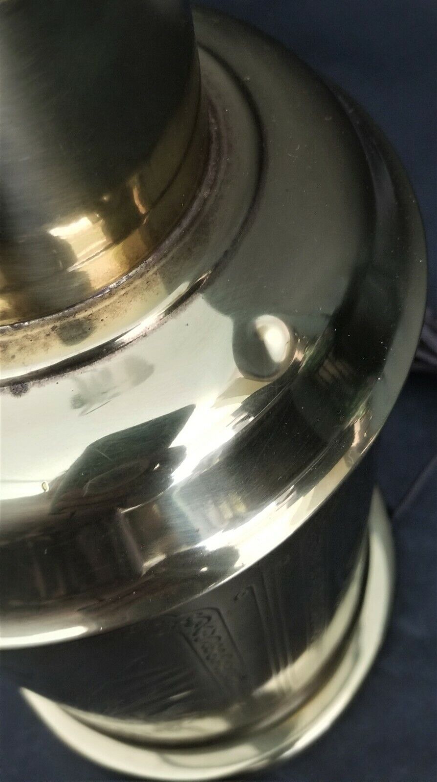 Vintage Brass Asian Chinoiserie Tea Cannister Table Lamp on Brass Base