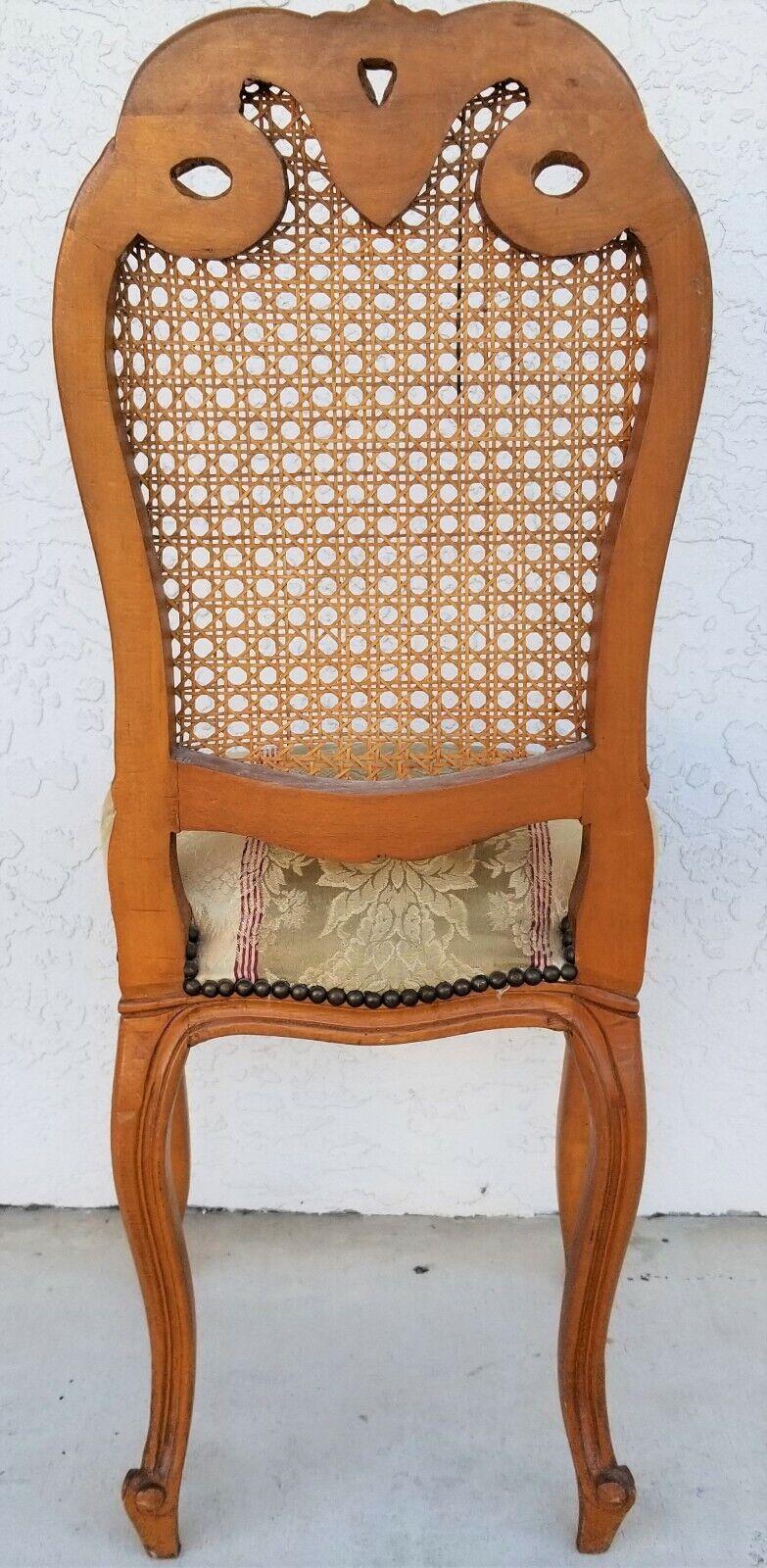 Antique French Provincial Louis XV Caned Vanity Accent Chair