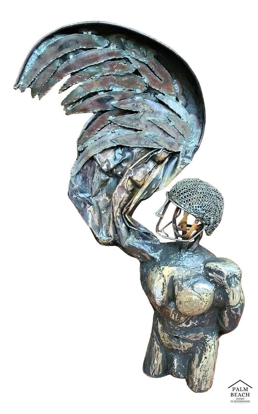 Monumental 56" Abstract Brutalist Metal Sculpture of "Icarus" by Dewey Smith