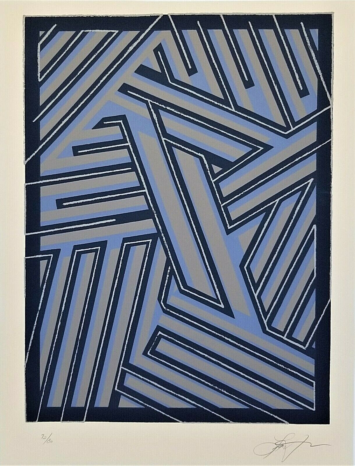 1990's MCM Signed Lance Lawlor " Linear Pattern " Ltd Ed Lithograph Geometric