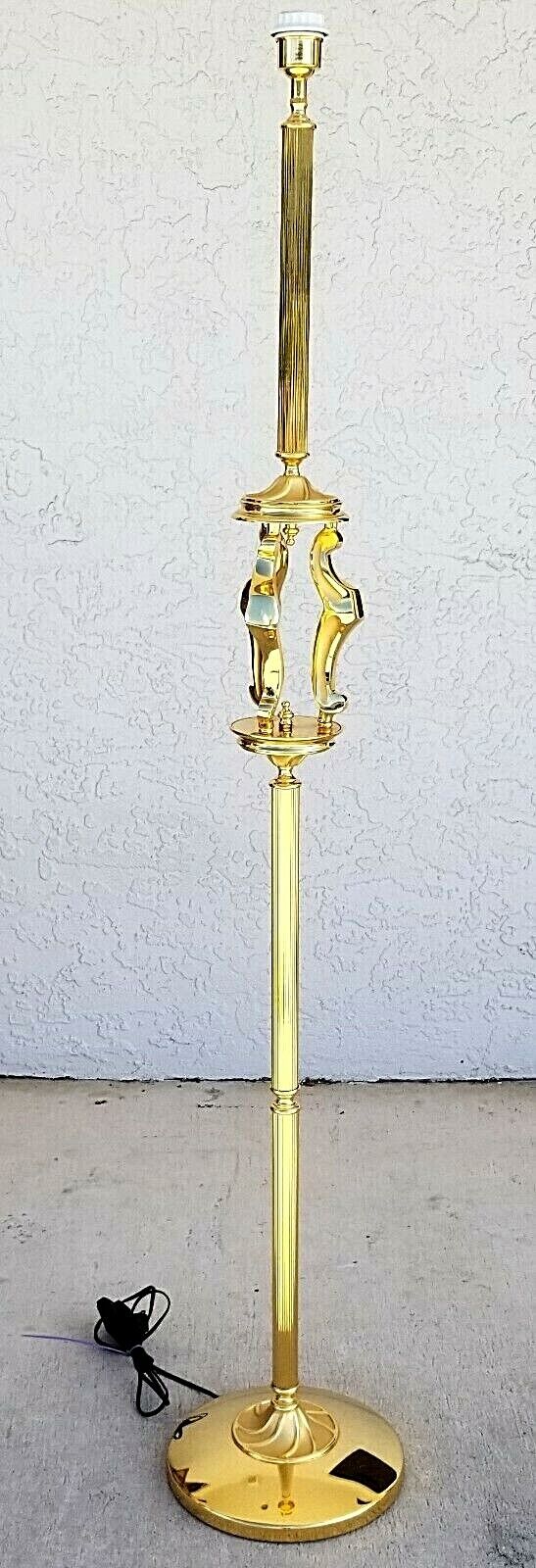 62" Modern Hollywood Regency Solid Brass Floor Lamp with Foot Switch