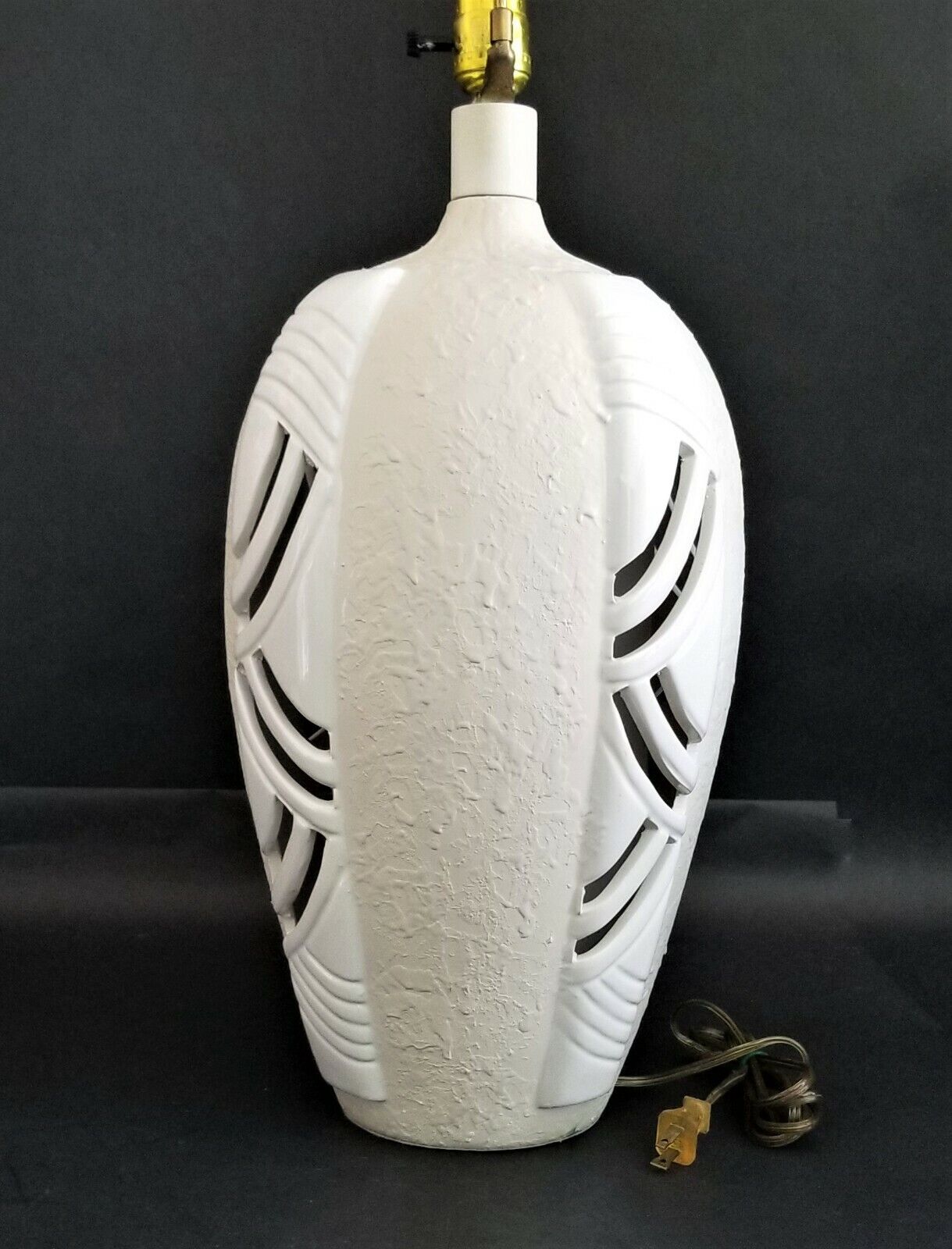 Vintage Ceramic Reticulated Table Lamp with Inside Light