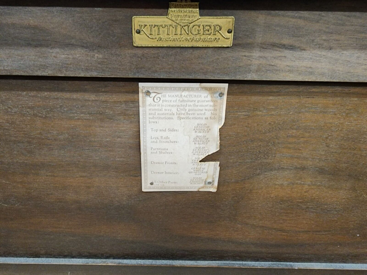 Antique Console Buffet Table Walnut by KITTINGER