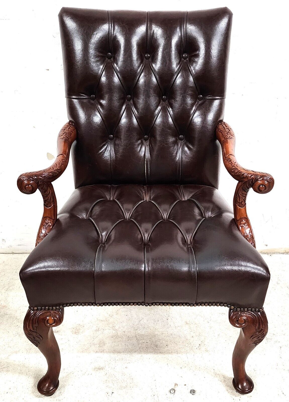 Leather Library Armchair by Theodore Alexander